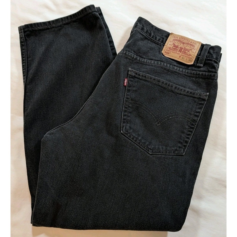 Vintage Levi's 550 Black Relaxed Fit Jeans Men's 40x30 (Actual‎ 38x29.5) 2001